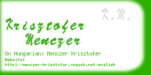 krisztofer menczer business card